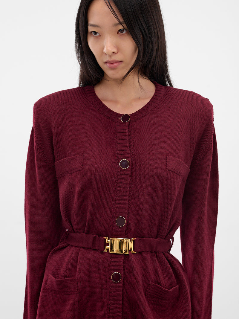Bordeaux Wool Knit Long Cardigan (K127-BORDEAUX)