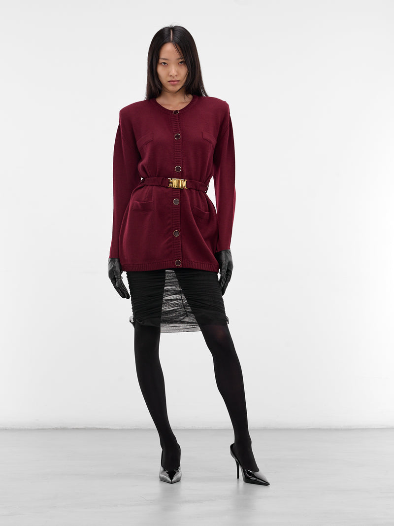 Bordeaux Wool Knit Long Cardigan (K127-BORDEAUX)