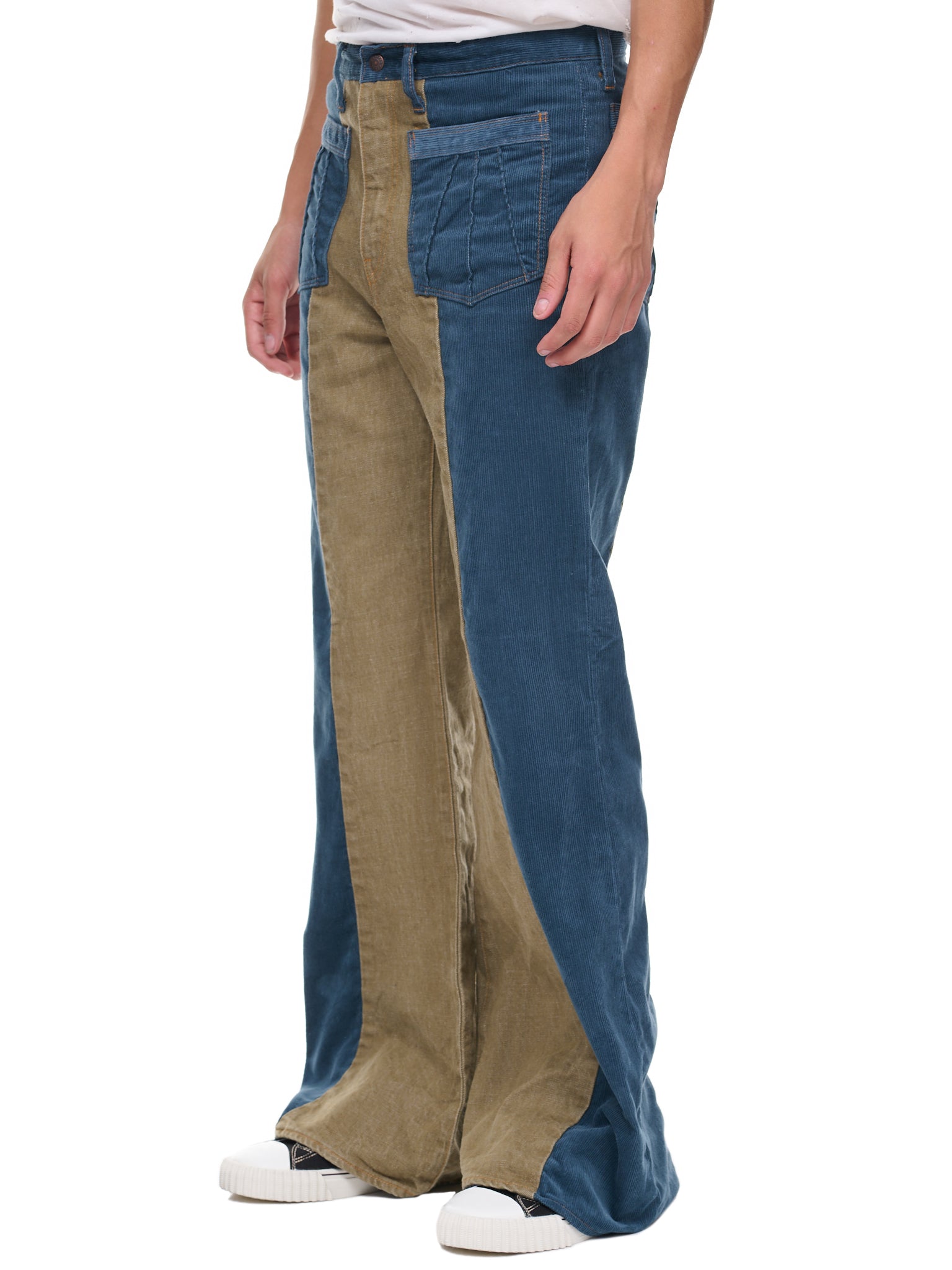 2Tone Gypsy Flare Pants (K2209LP020-BKA-BLUE-KHAKI)