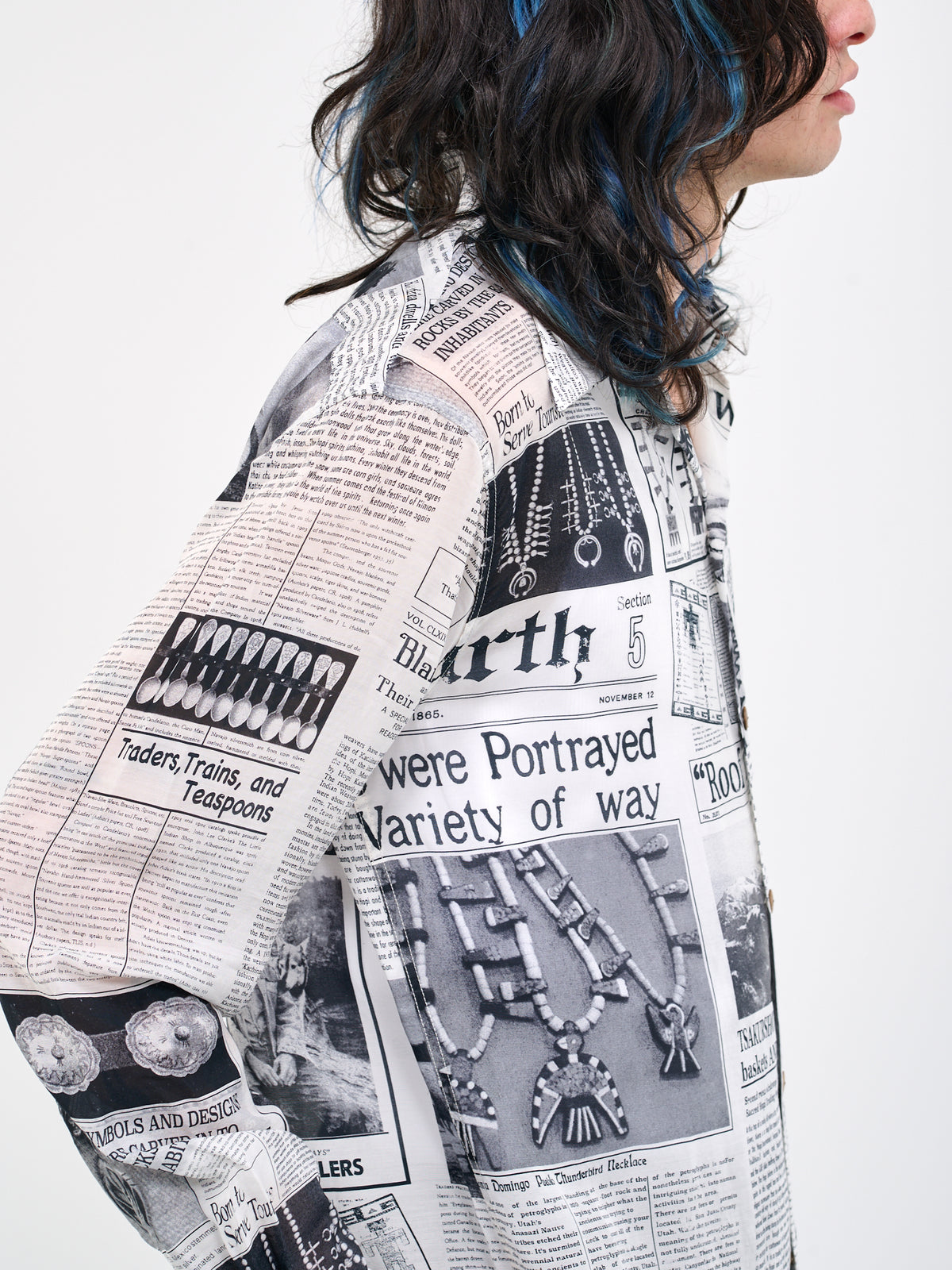 Pueblo Newspaper Shirt (K2303LS009-WHITE)