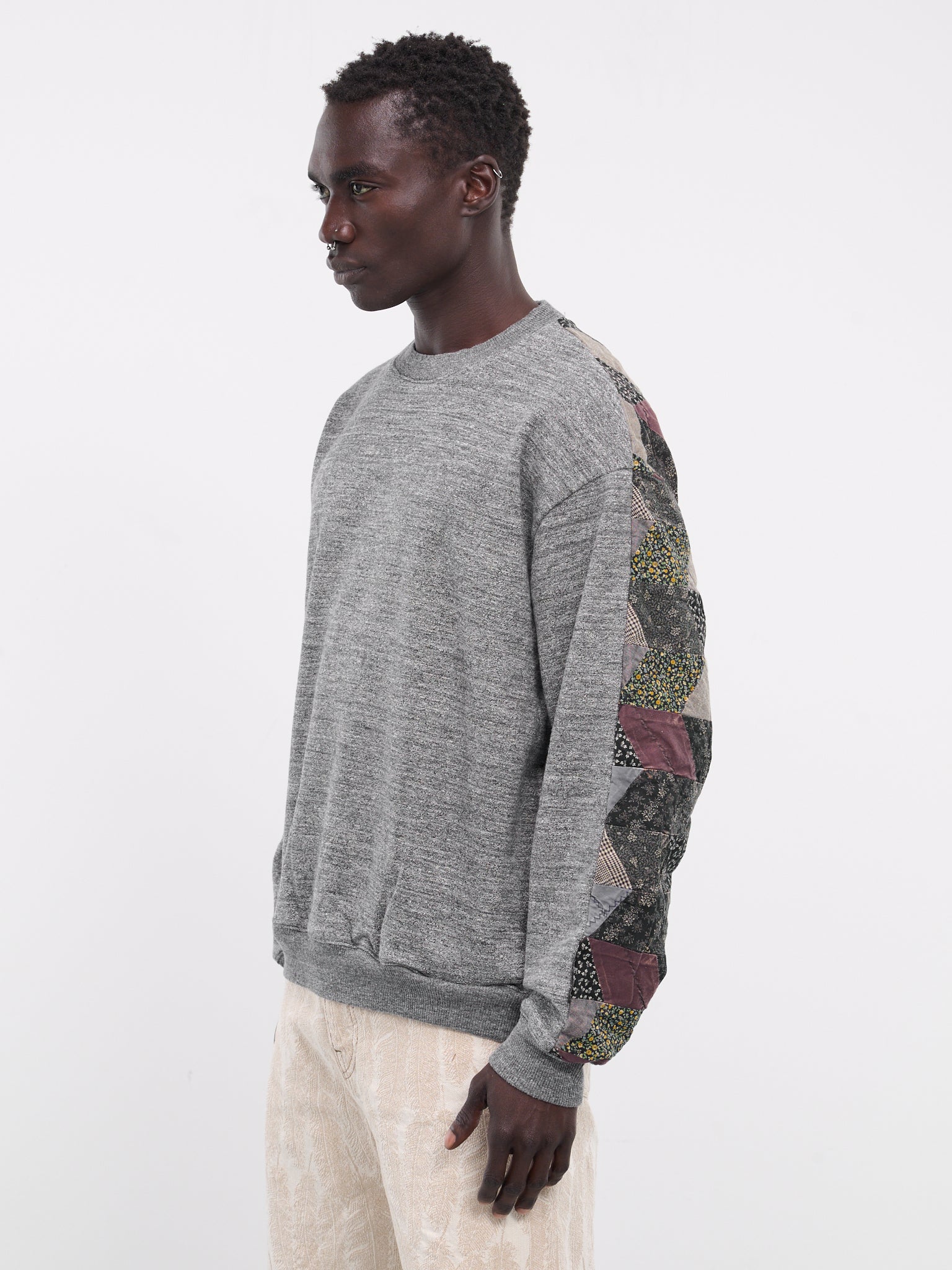 Yabane Quilted 2-Tone Sweater (K2403LC094-CHARCOAL-BLACK)