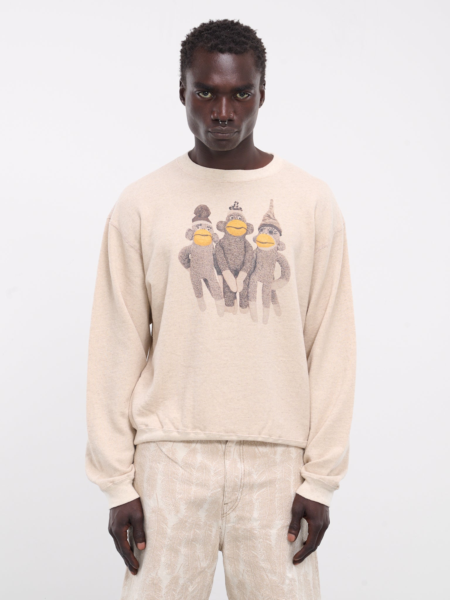 Linen Gauze Monkey Amigos Sweater (K2403LC106-NATURAL)
