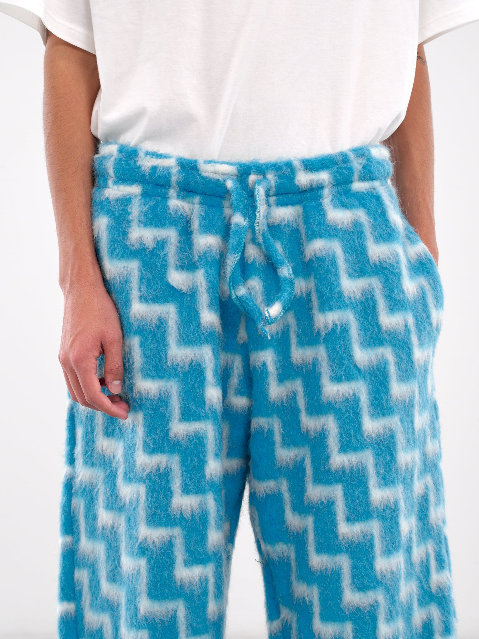 Loose Fit Pattern Pants (PT014V1-BLUE-WHITE)