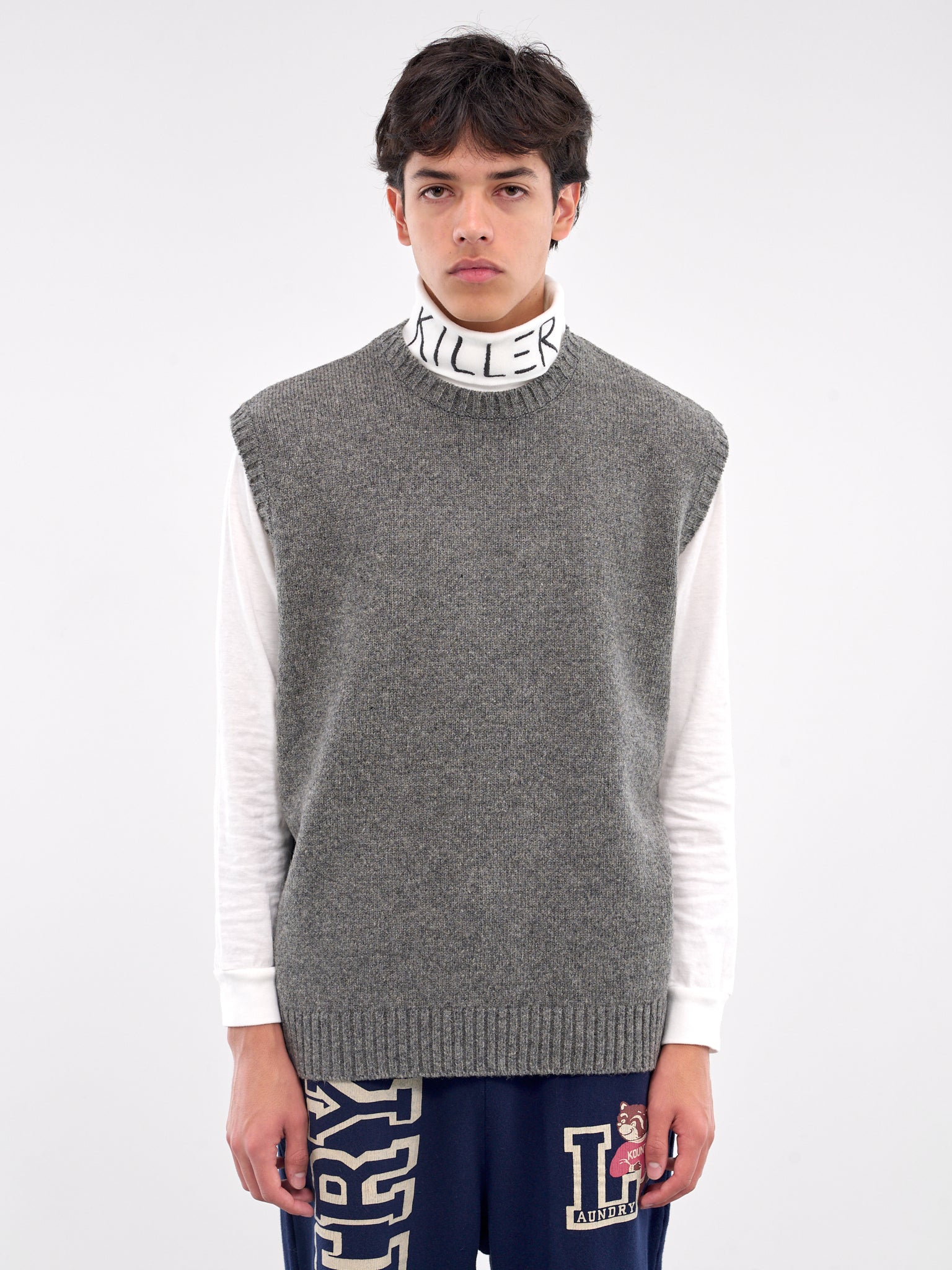 Bone Wool Vest (K2410KN078-GRAY) Bone Wool Vest (K2410KN078-GRAY)