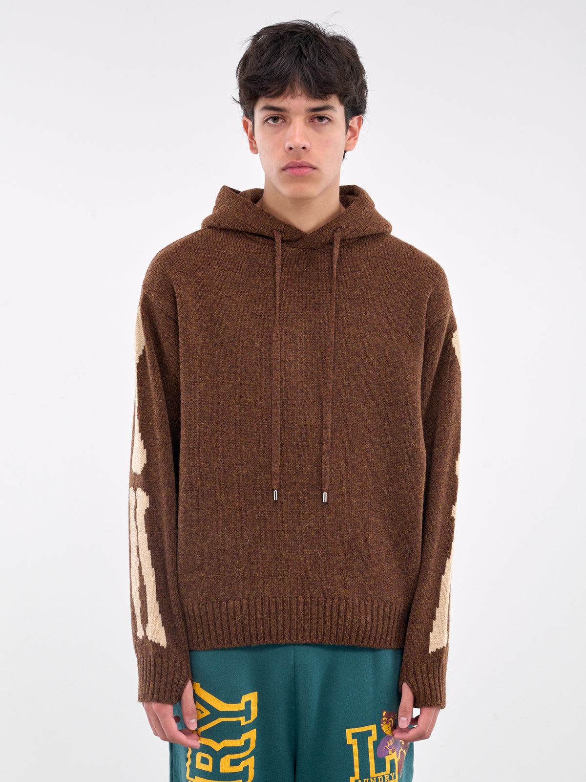 Bone Wool Hoodie (K2410KN079-BROWN)