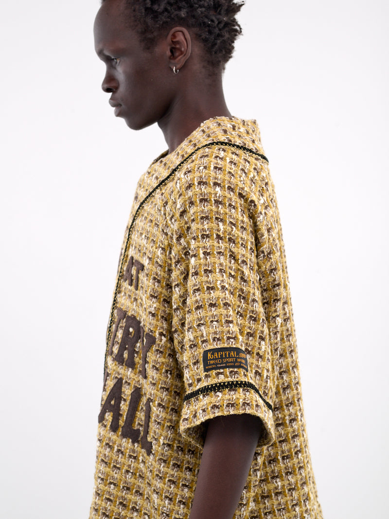 Tweed Baseball Shirt (K2410SS091-YELLOW)