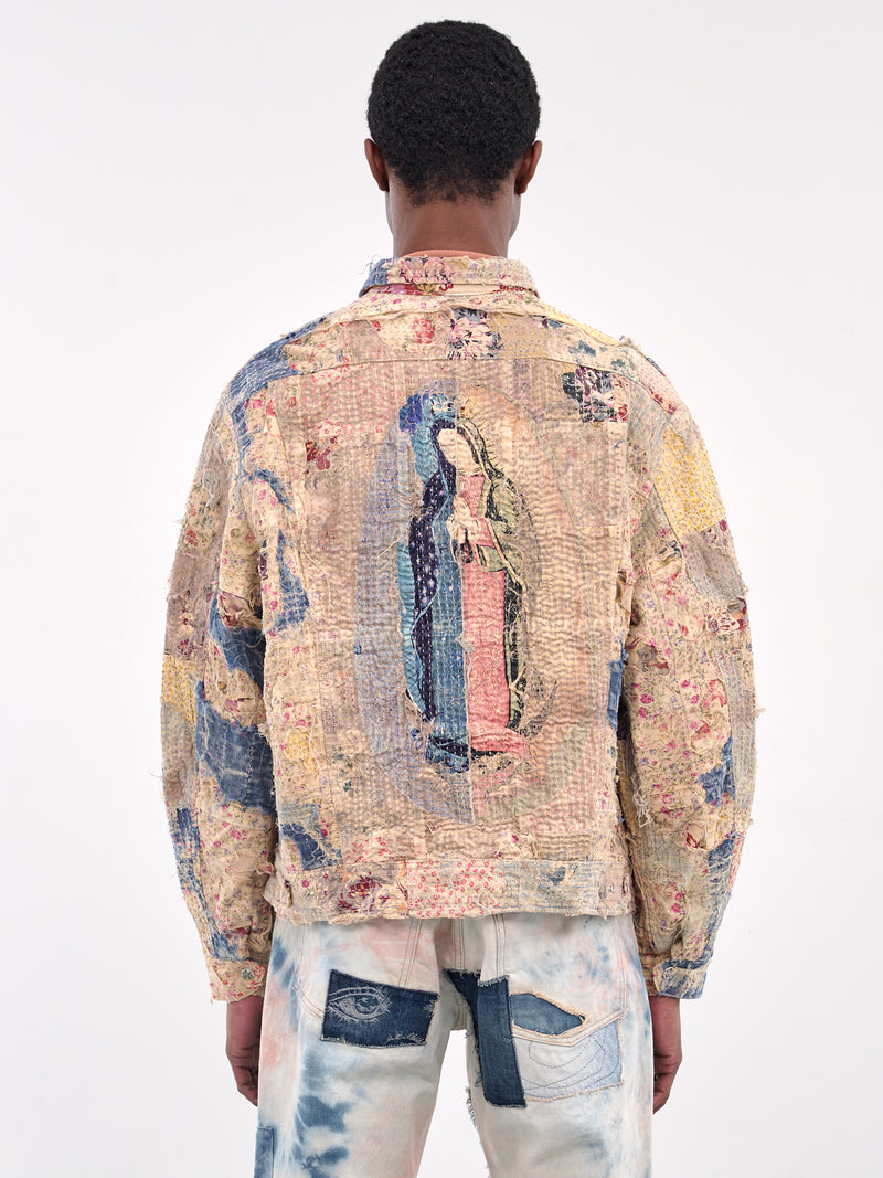 Boro Virgin Mary Zip Jacket (K2412LJ157-GRAY-BEIGE)