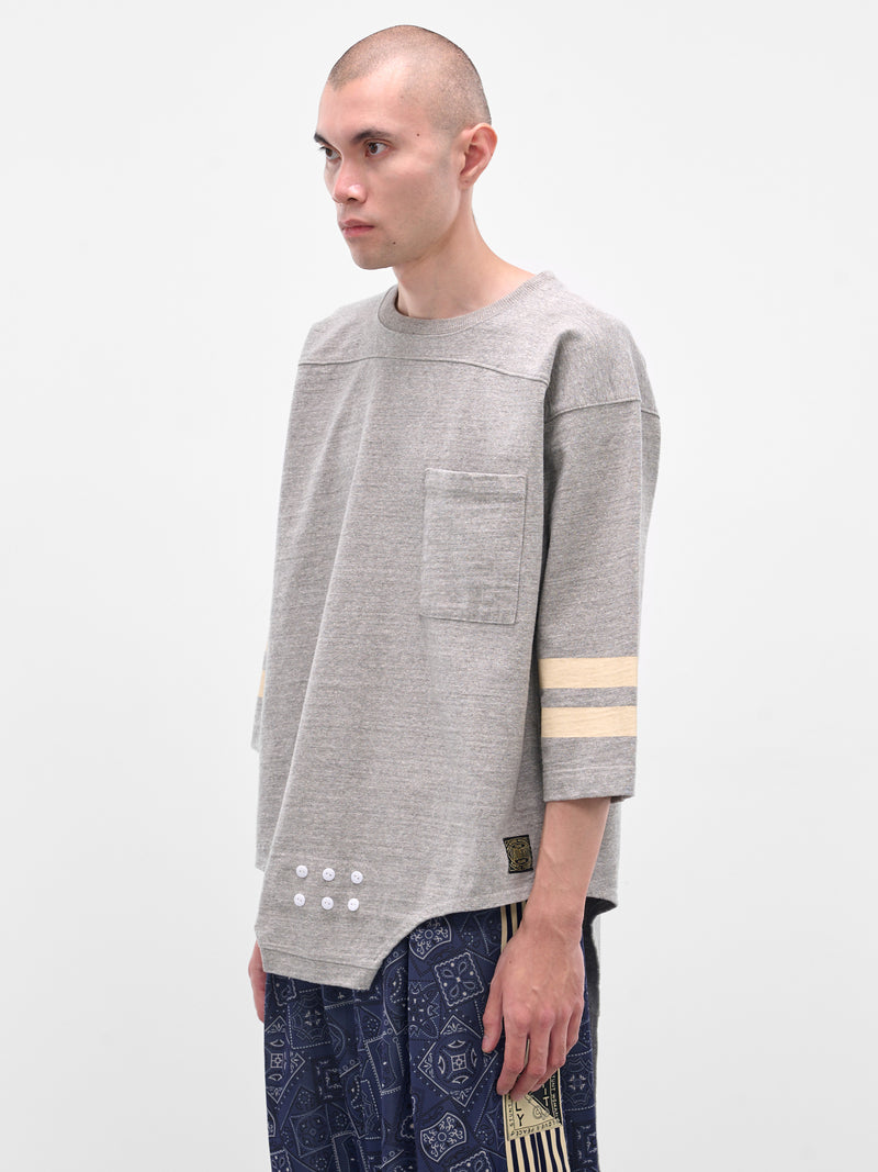 Gray Striped Bodysuit Hem Tee (K2503LC113-GRY-GREY)