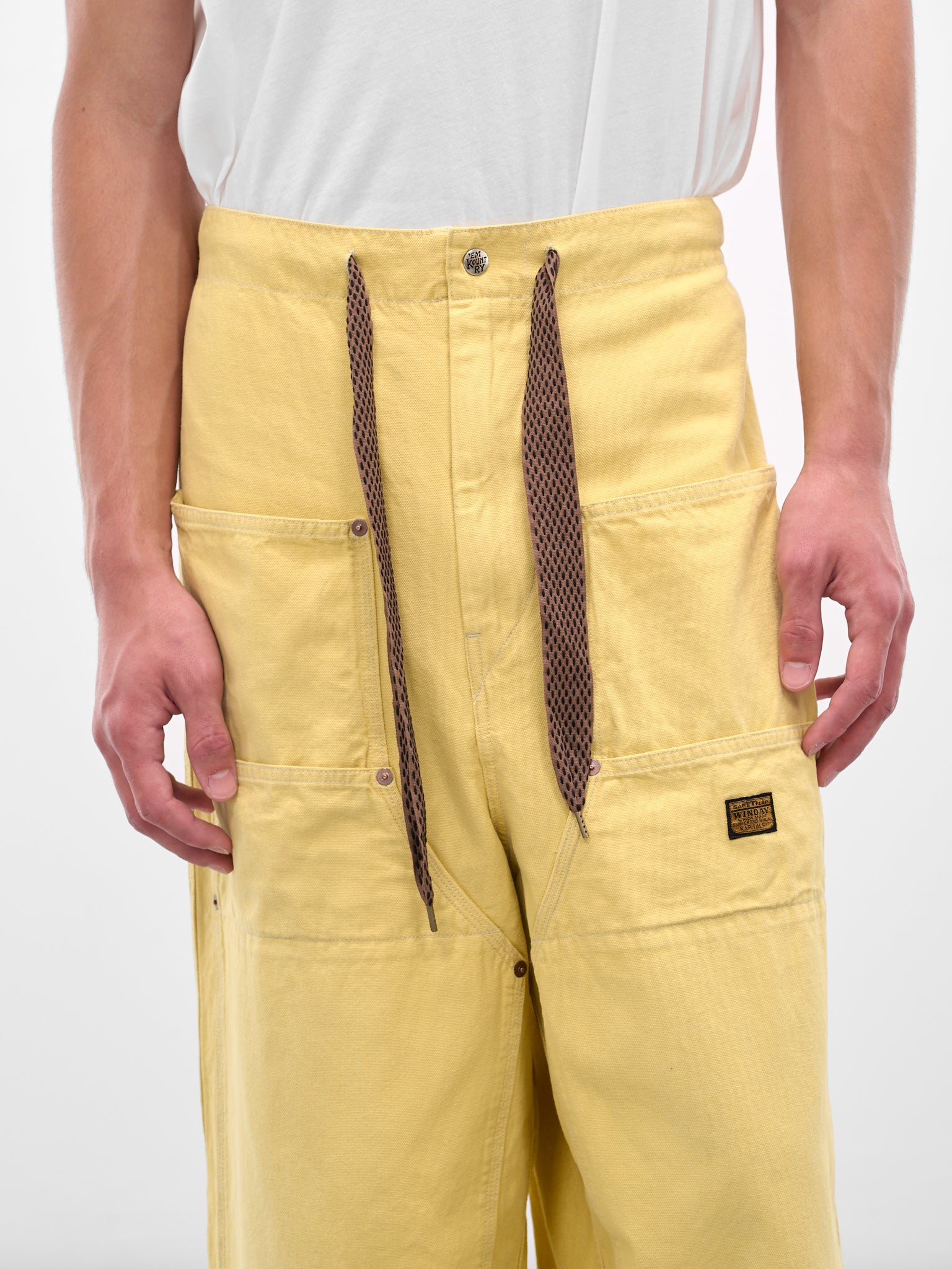 Yellow Canvas Double Knee Trousers (K2503LP042-SYE-SUNFADE-YELLOW)
