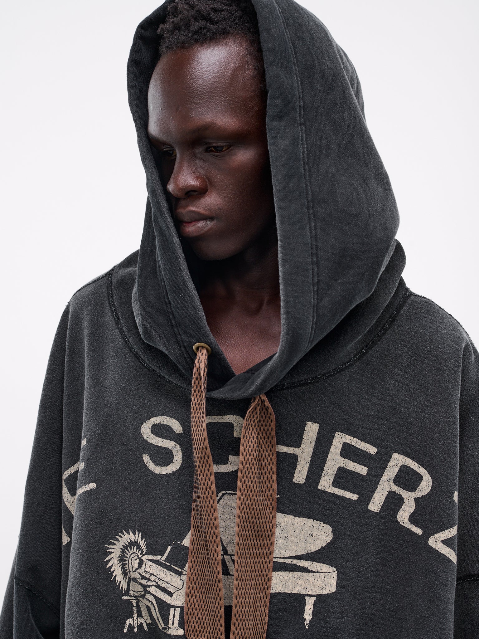 'Life Scherzo' Fleece Devil Hoodie (K2504LC153-BLK-BLACK)