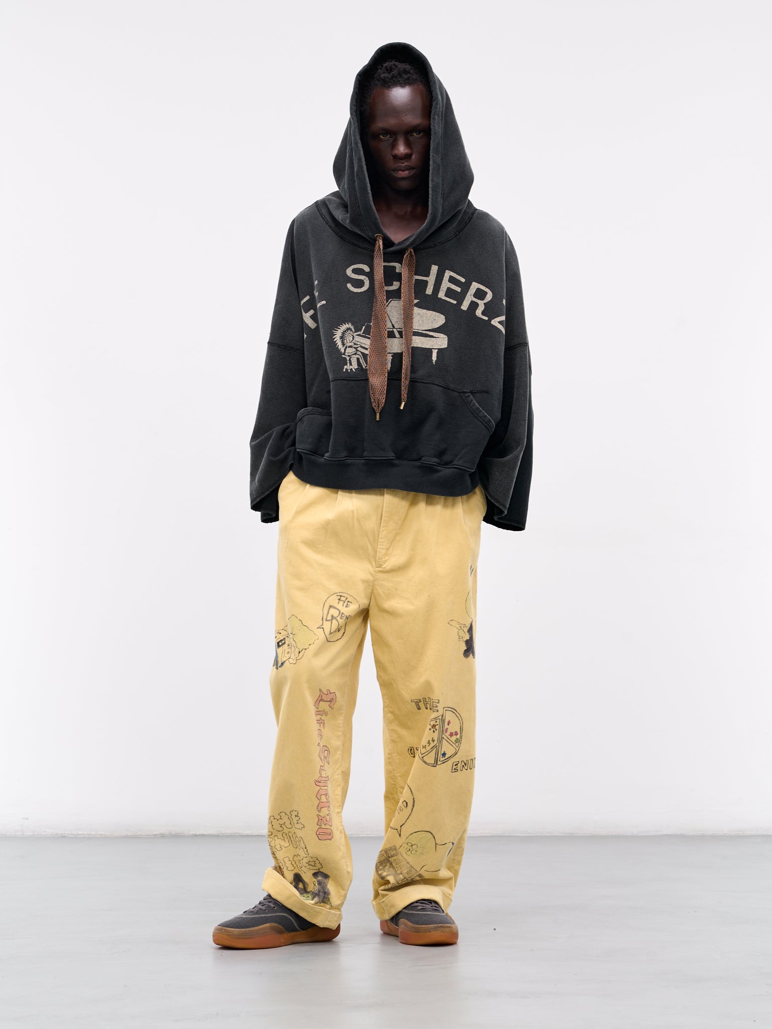 'Life Scherzo' Fleece Devil Hoodie (K2504LC153-BLK-BLACK)