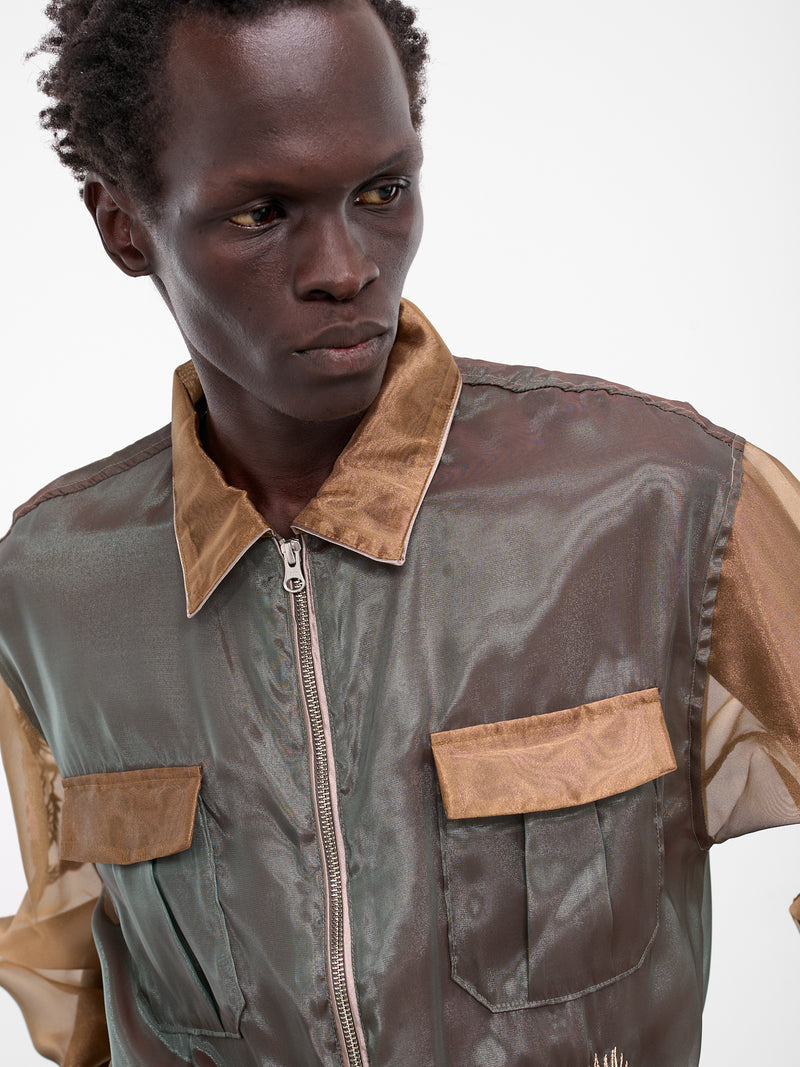 Sheer Japan Souvenir Zip Jacket (K2504LJ183-KBE-KHAKI-BEIGE)