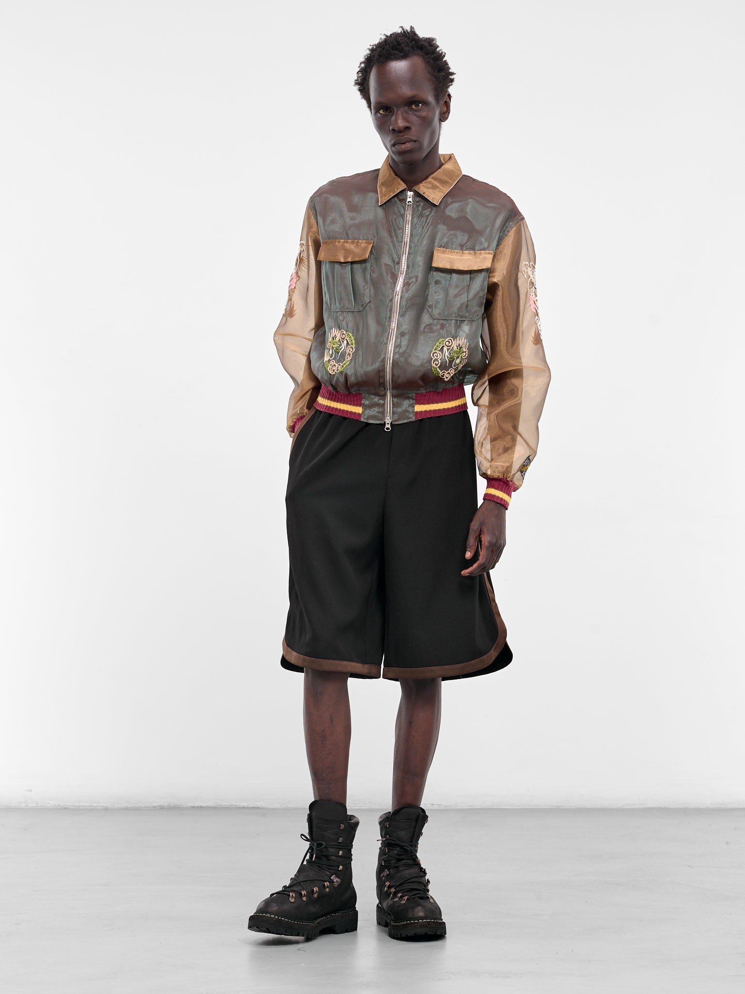 Sheer Japan Souvenir Zip Jacket (K2504LJ183-KBE-KHAKI-BEIGE)