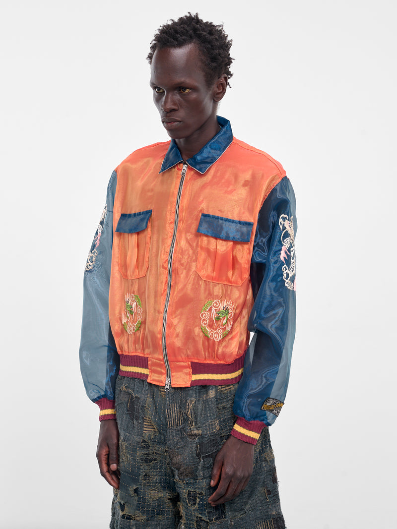 Sheer Japan Souvenir Zip Jacket (K2504LJ183-ORB-ORANGE-BLUE)