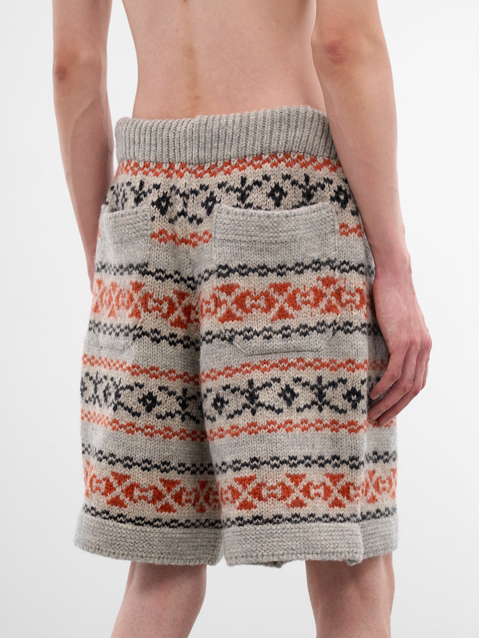 Fair Isle Wool Knit Shorts (K2509KN027-ORANGE)