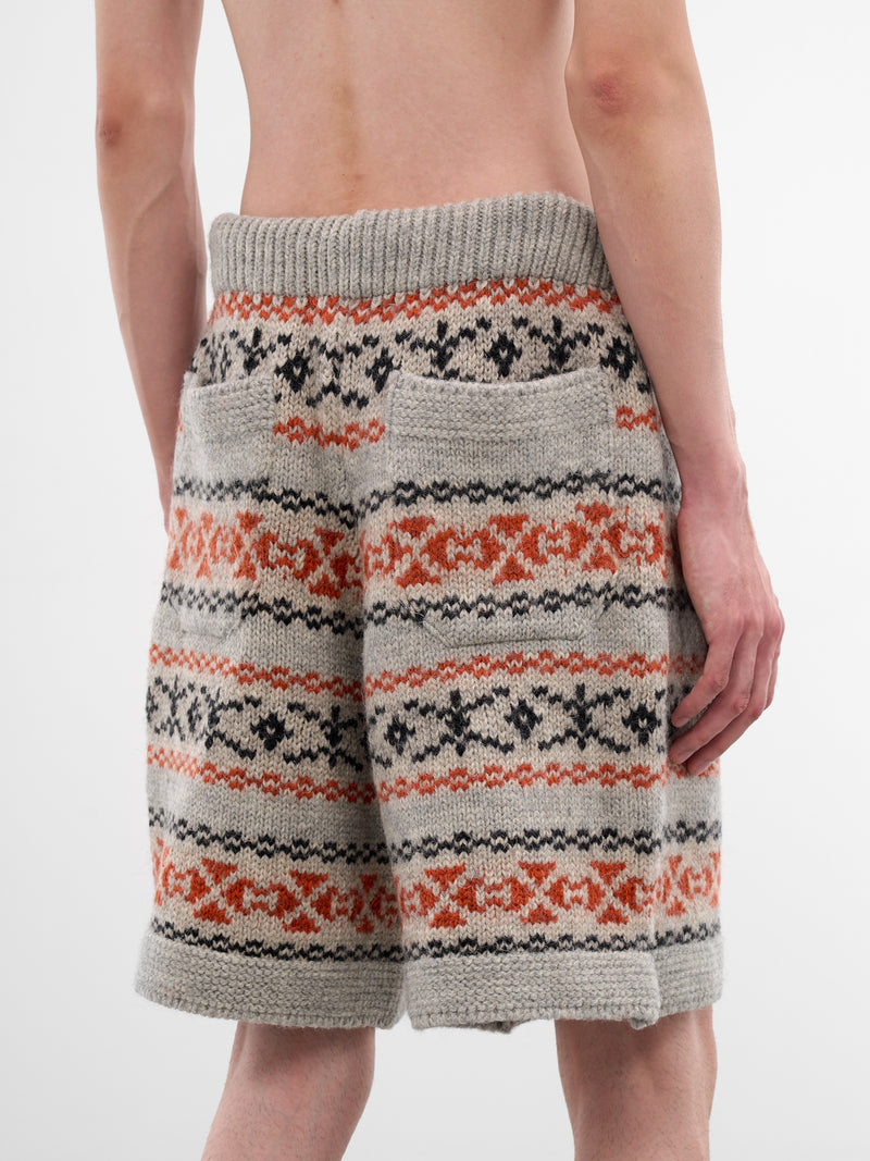 Fair Isle Wool Knit Shorts (K2509KN027-ORANGE)