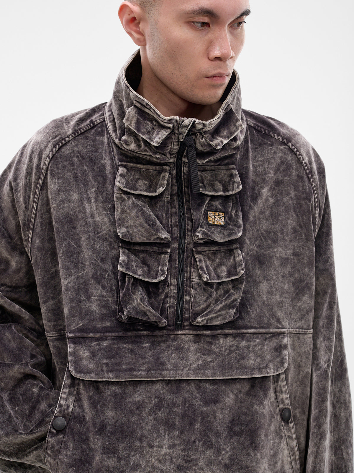 Faded Velveteen Nickel Anorak Jacket (K2509LJ076-BLACK)