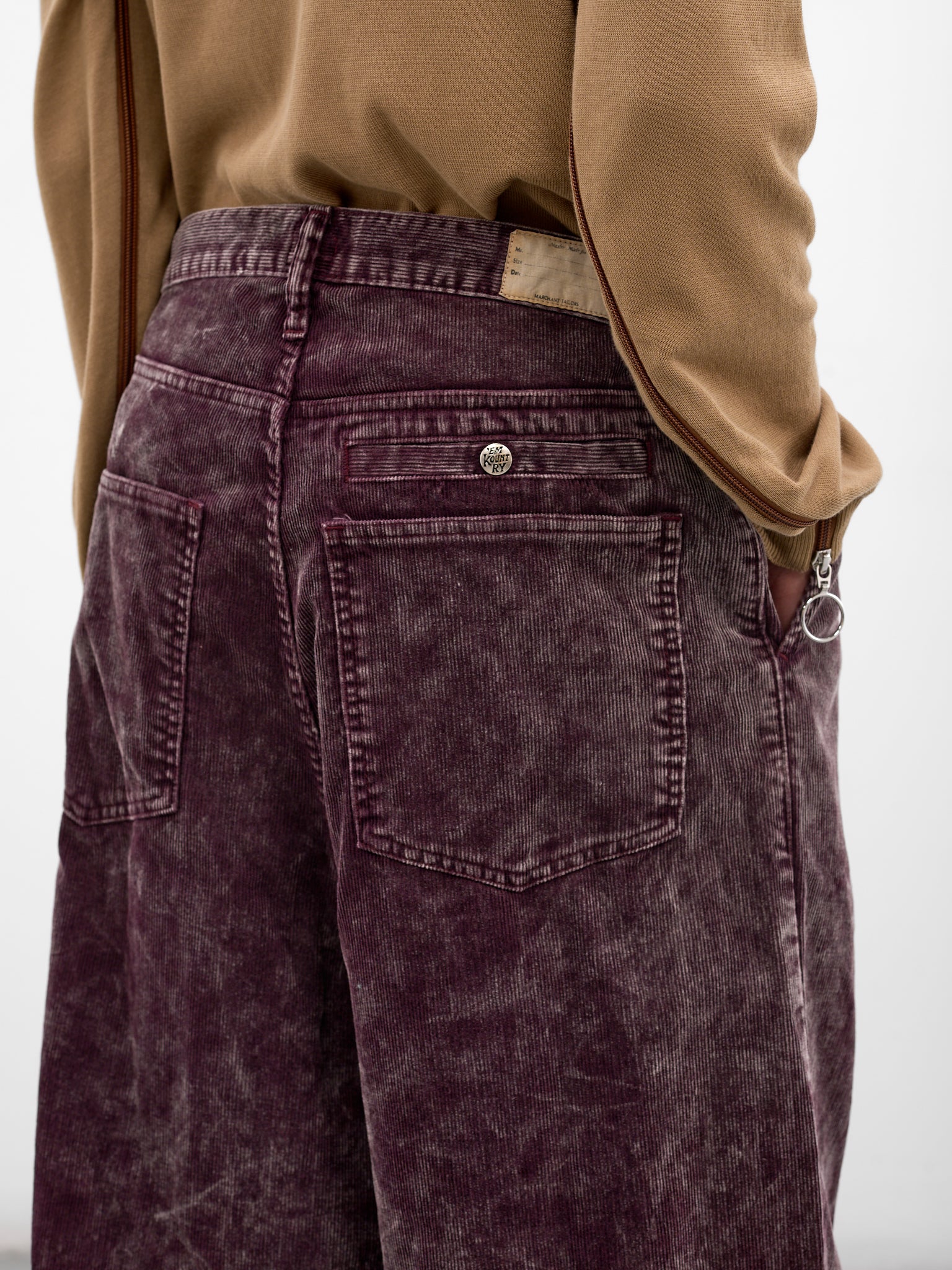 Burgundy Corduroy Wide Leg Trousers (K2509LP087-BURGUNDY)