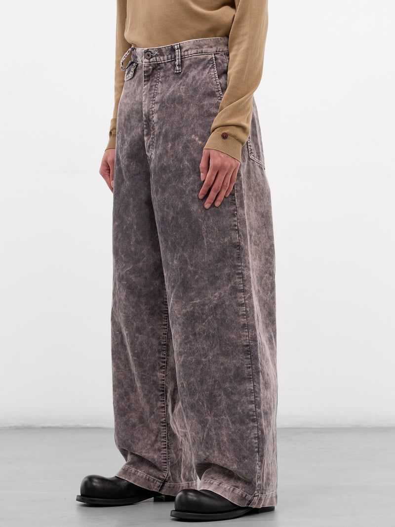 Gray Corduroy Wide Leg Trousers (K2509LP087-GRAY)