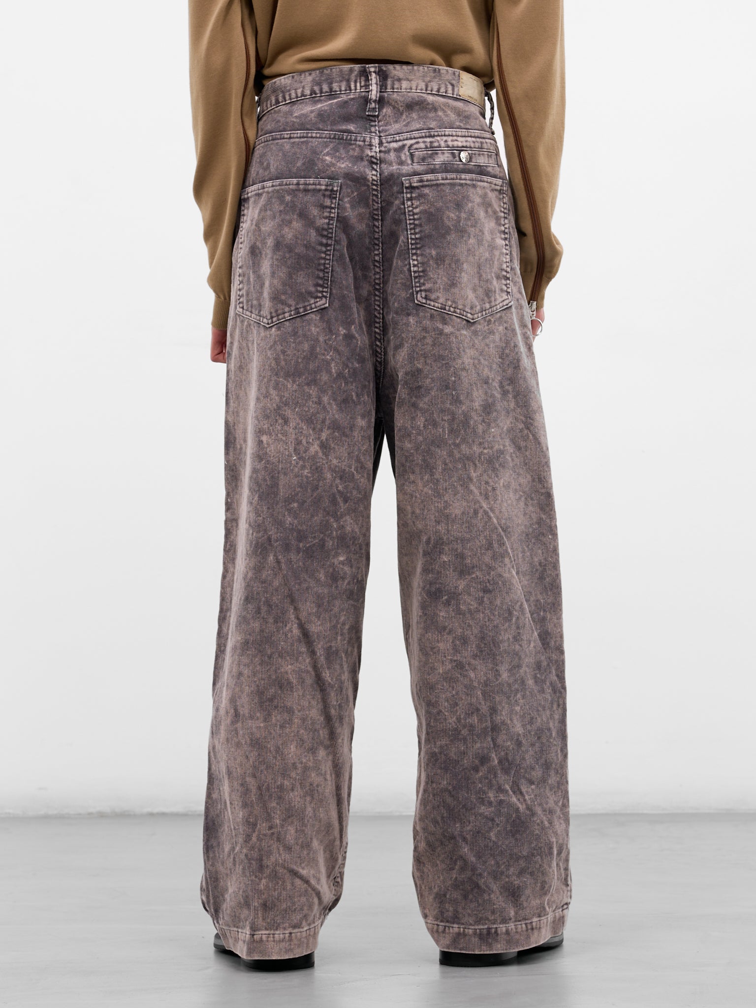 Gray Corduroy Wide Leg Trousers (K2509LP087-GRAY)