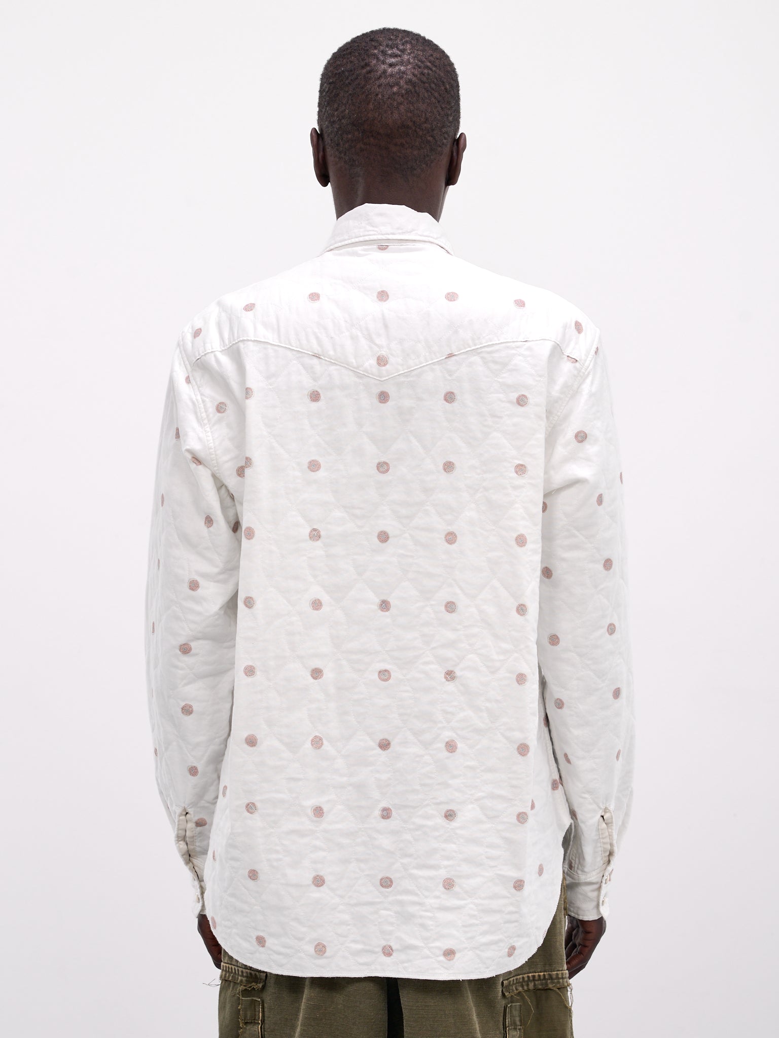White All-Over Print Western Shirt (K2509LS036-WHITE)