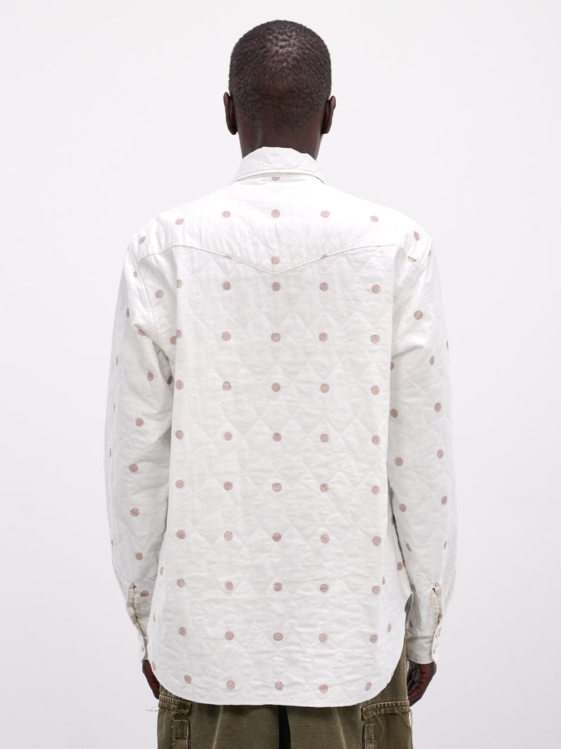 White All-Over Print Western Shirt (K2509LS036-WHITE)