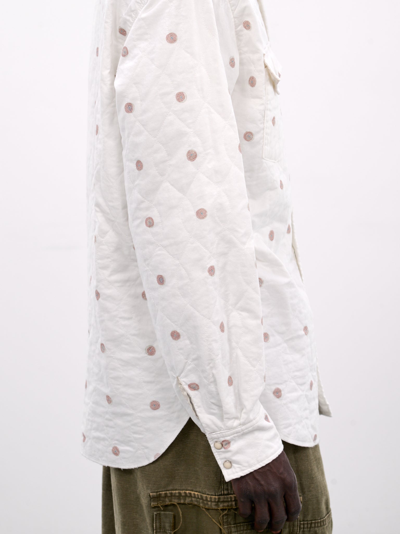 White All-Over Print Western Shirt (K2509LS036-WHITE)