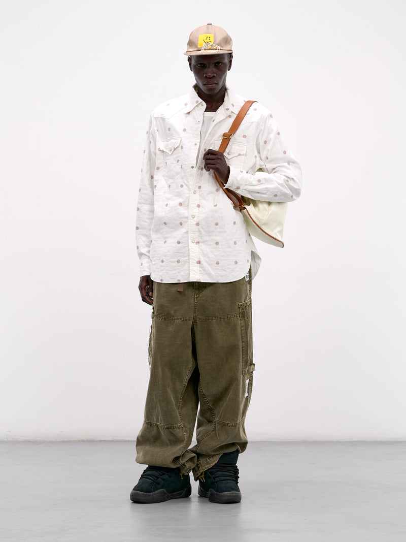 White All-Over Print Western Shirt (K2509LS036-WHITE)