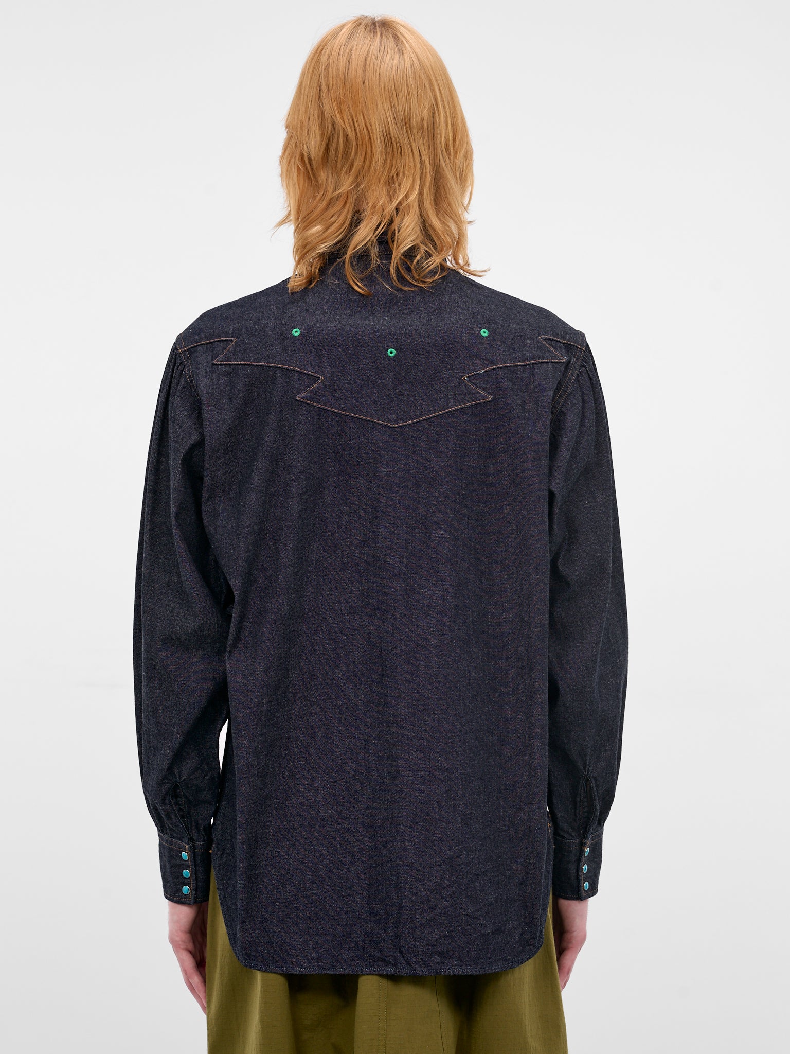 Indigo Denim Chimayo Stitching Shirt (K2509LS081-IDG-INDIGO)