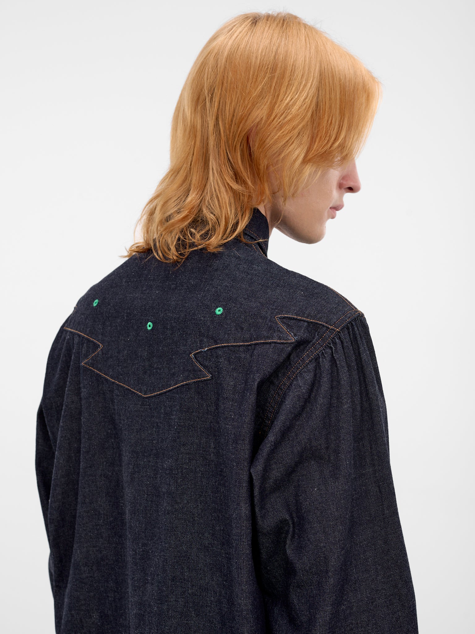 Indigo Denim Chimayo Stitching Shirt (K2509LS081-IDG-INDIGO)