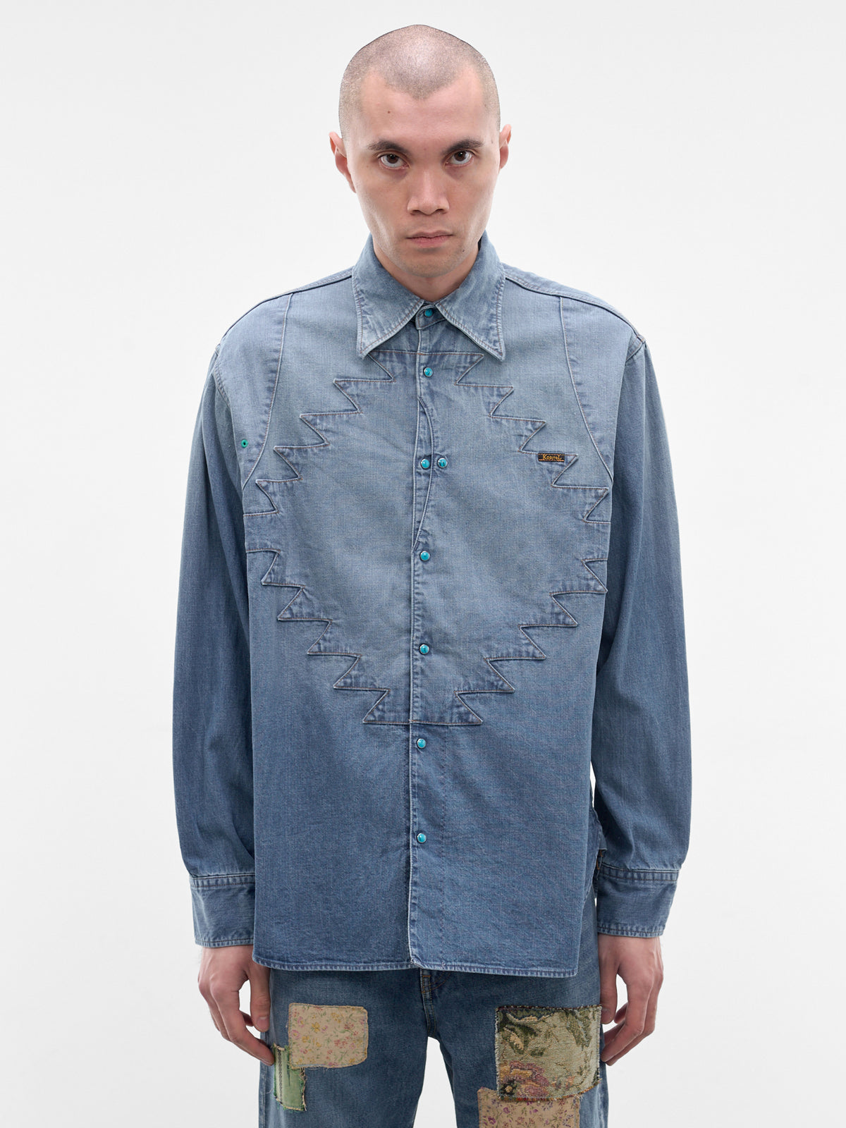 Denim Thunderbird Husky Western Shirt (K2509LS082-PRO-BLUE)