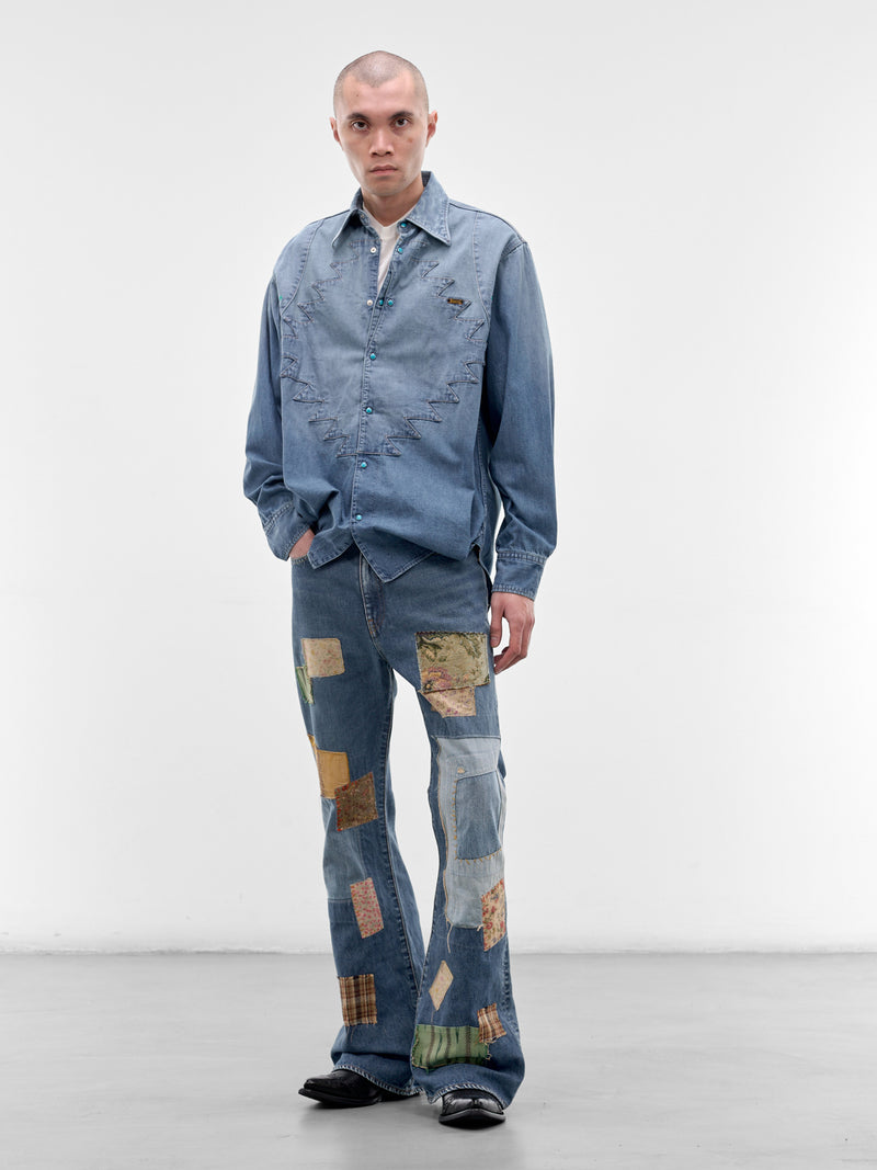 Denim Thunderbird Husky Western Shirt (K2509LS082-PRO-BLUE)