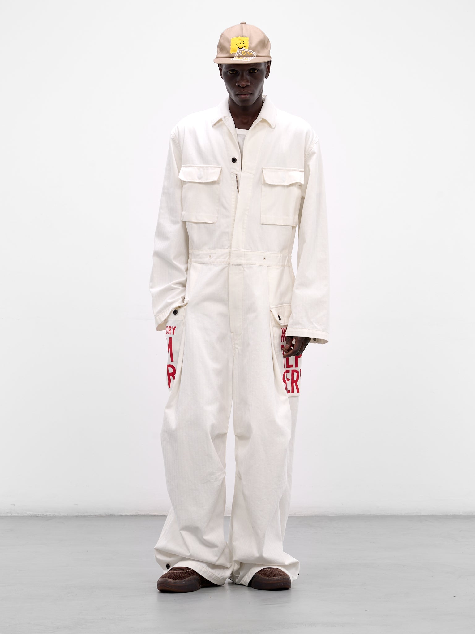 White Graphic Baggy Jumpsuit (K2509OP084-WHITE)