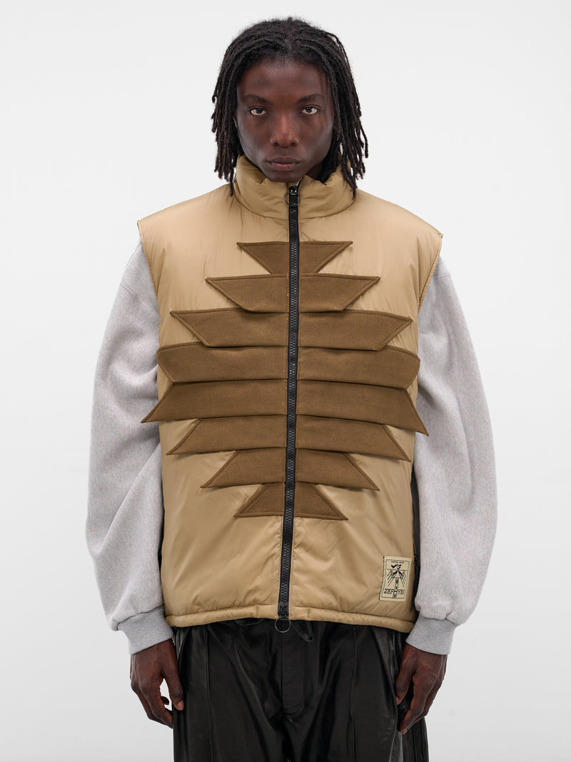 Beige Nylon Zepher Fishing Vest (K2509SJ070-BEIGE)