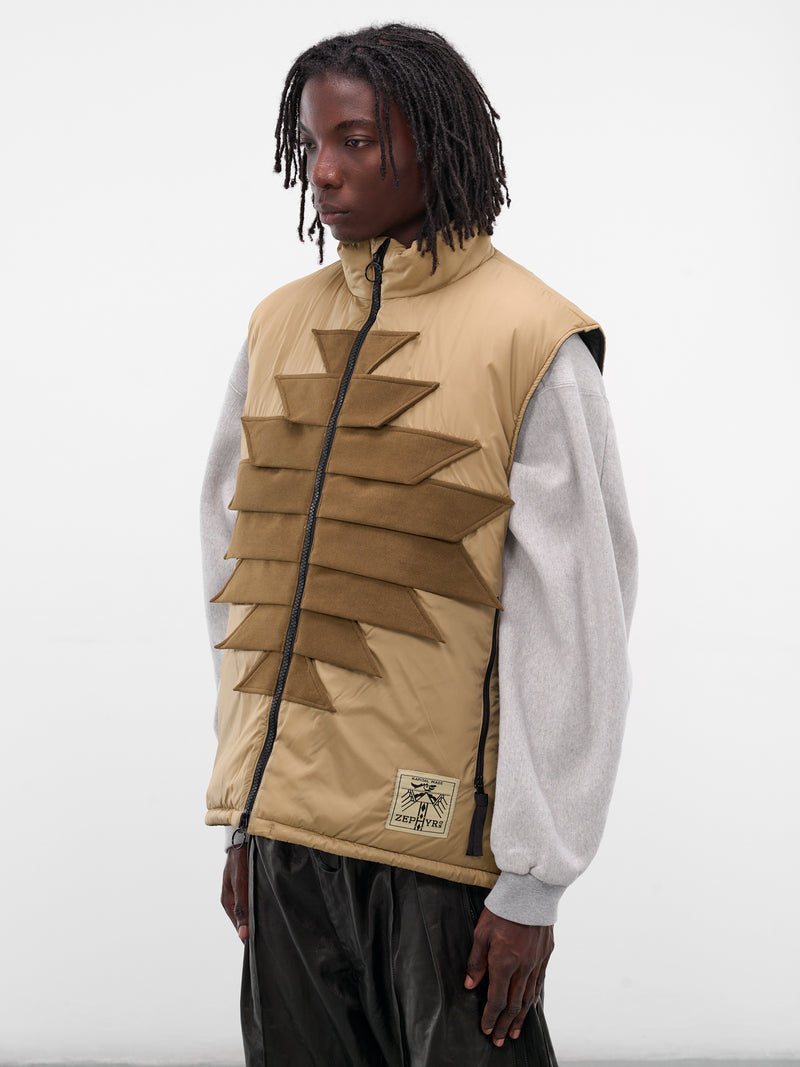 Beige Nylon Zepher Fishing Vest (K2509SJ070-BEIGE)