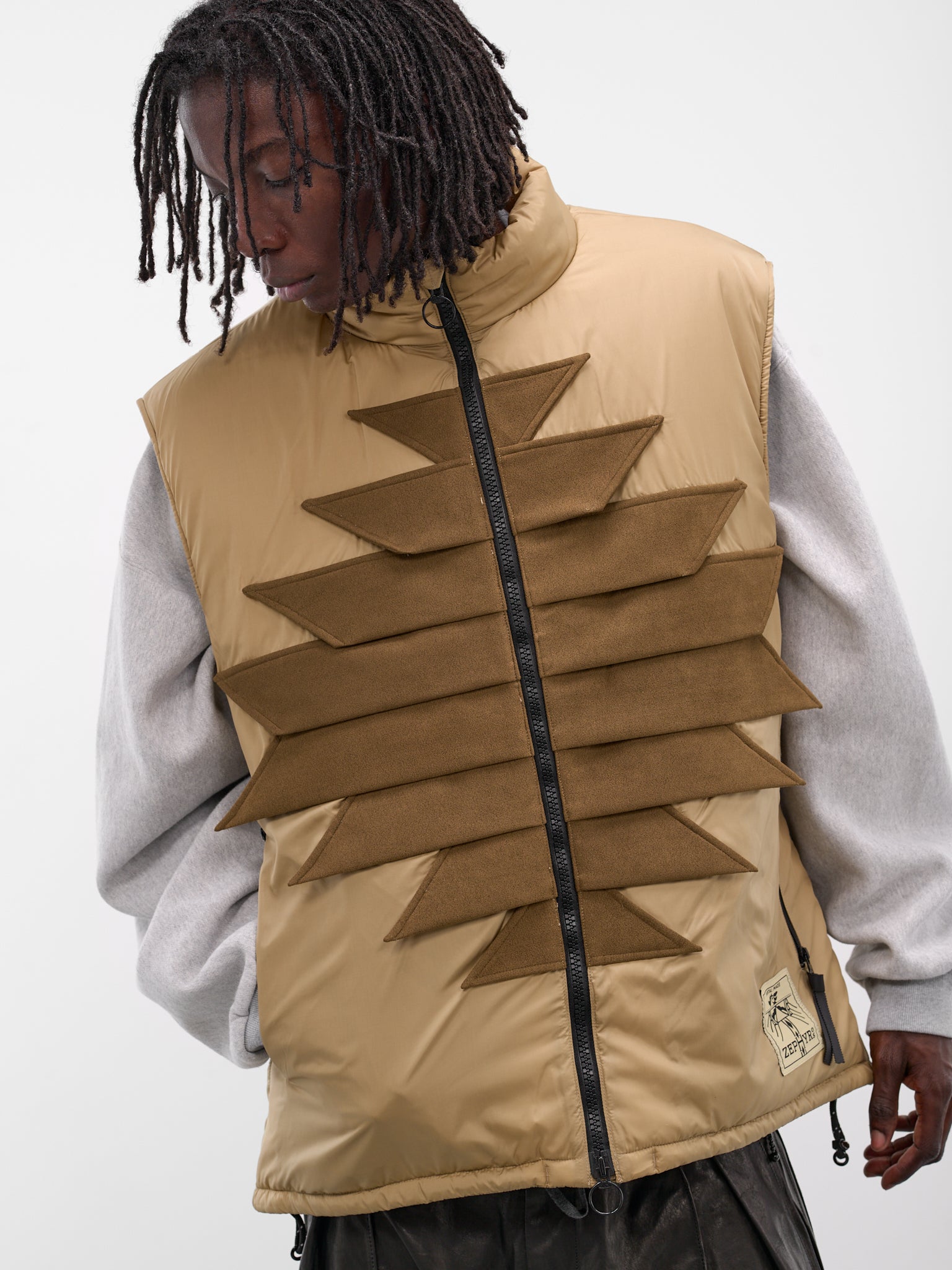 Beige Nylon Zepher Fishing Vest (K2509SJ070-BEIGE)