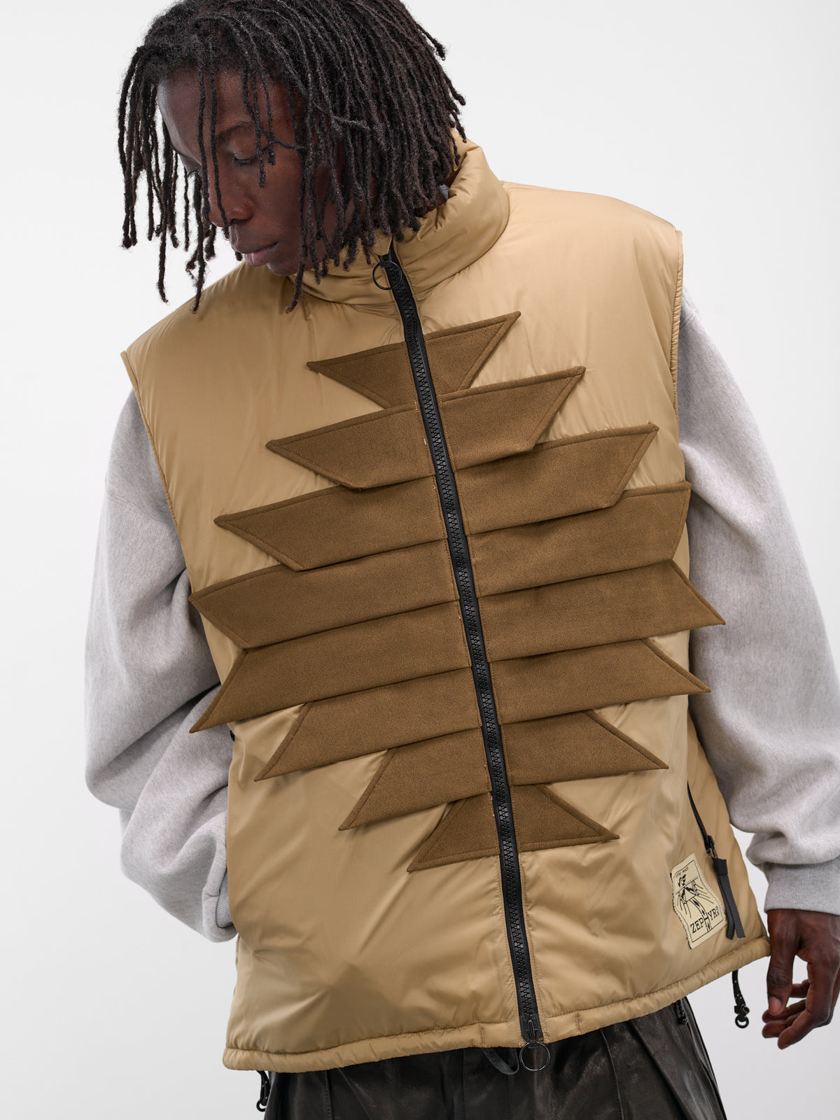 Beige Nylon Zepher Fishing Vest (K2509SJ070-BEIGE)