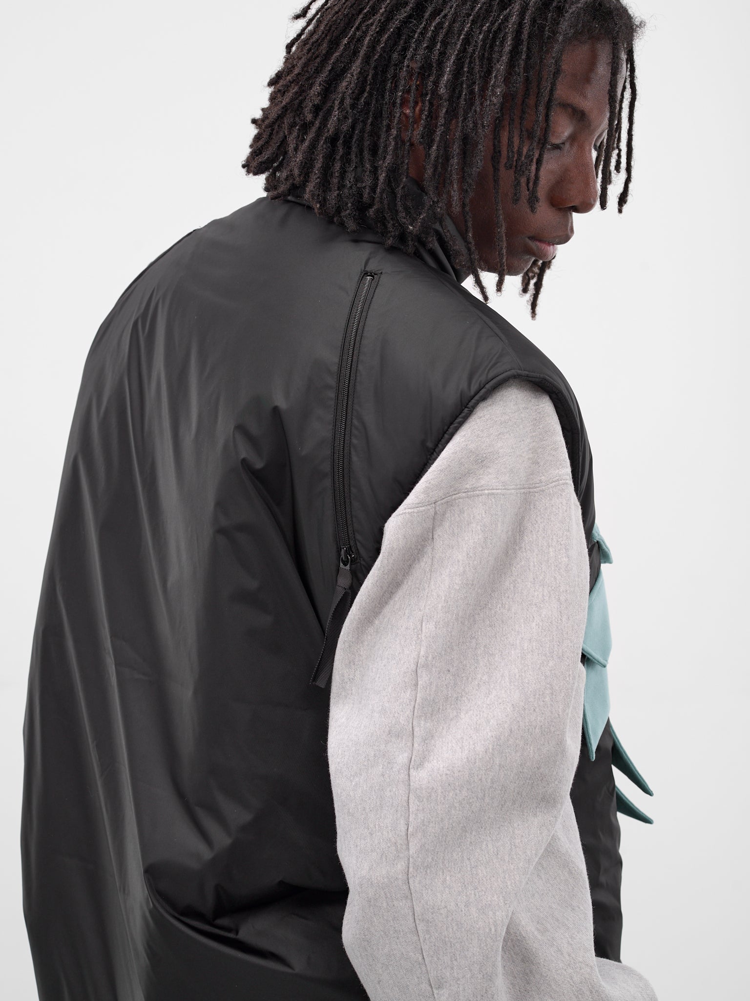 Black Nylon Zepher Fishing Vest (K2509SJ070-BLACK-SAX-LIGHT-BLU)