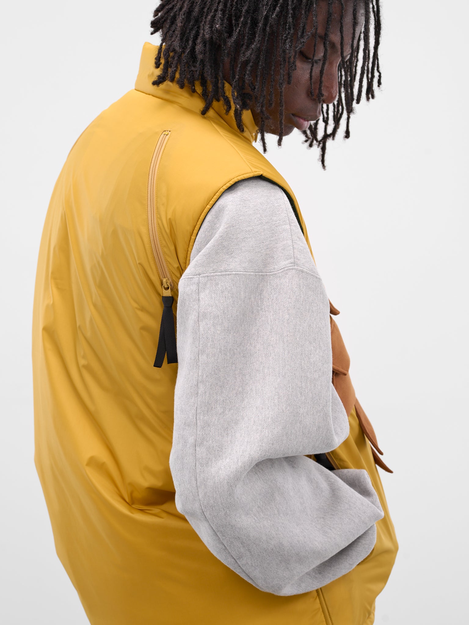 Mustard Nylon Zepher Fishing Vest (K2509SJ070-MUSTARD)