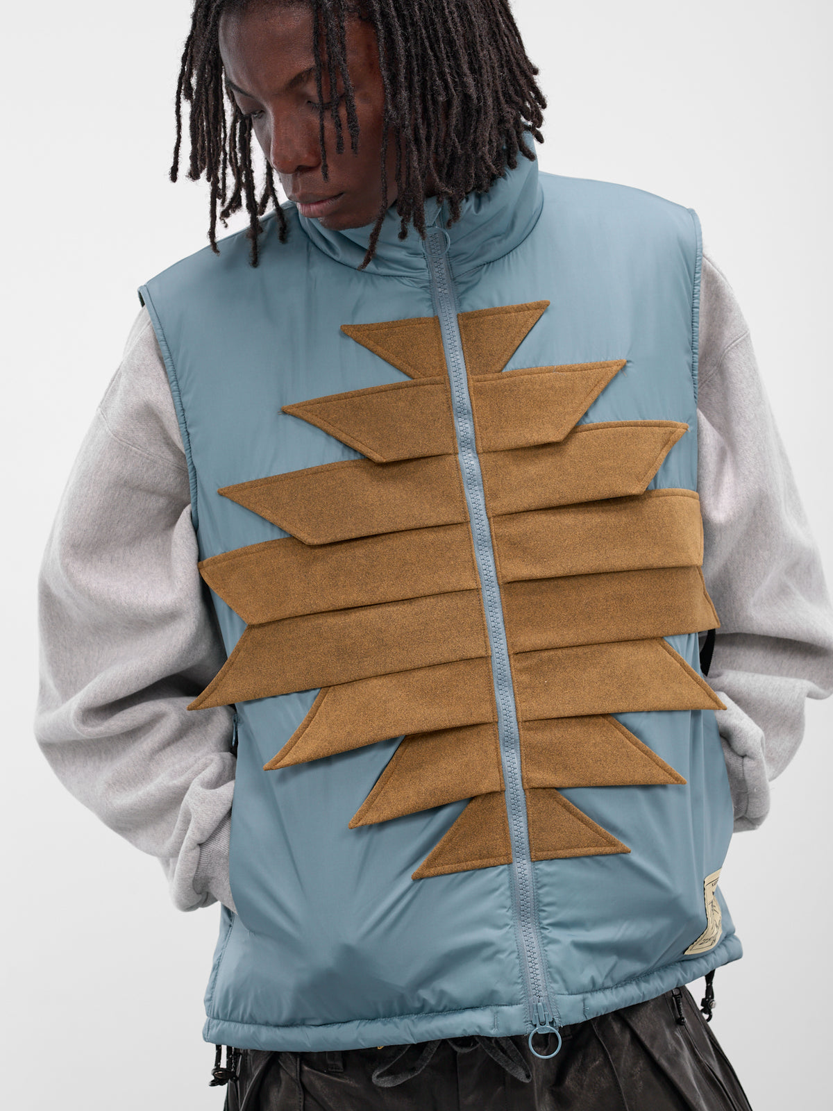 Blue Nylon Zepher Fishing Vest (K2509SJ070-SAX-LIGHT-BLUE)