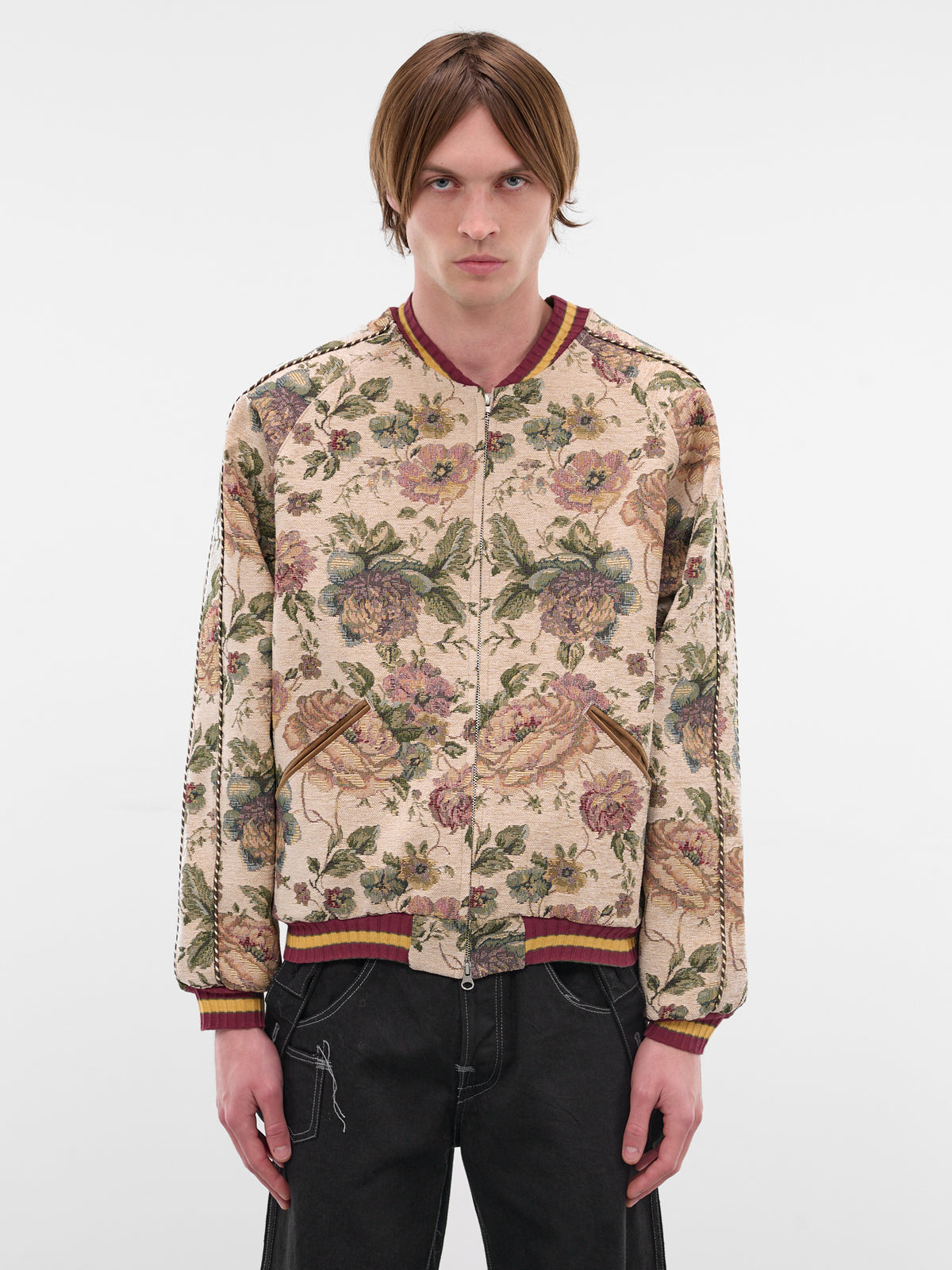 Beige Floral Japan Souvenir Jacket (K2510LJ103-BEIGE)