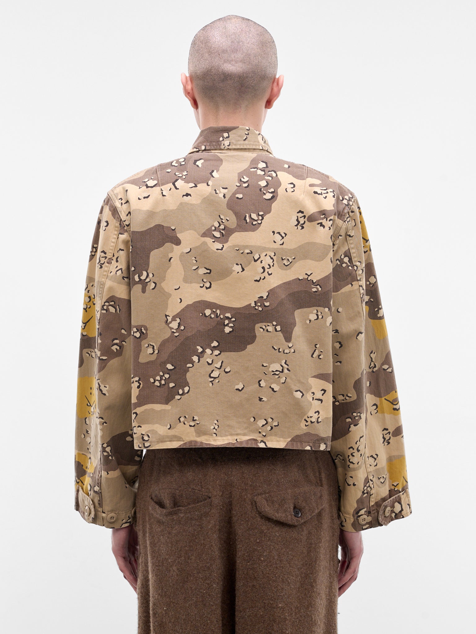 Beige Camouflage Herringbone Boxy Jacket (K2510LJ104-BEIGE)