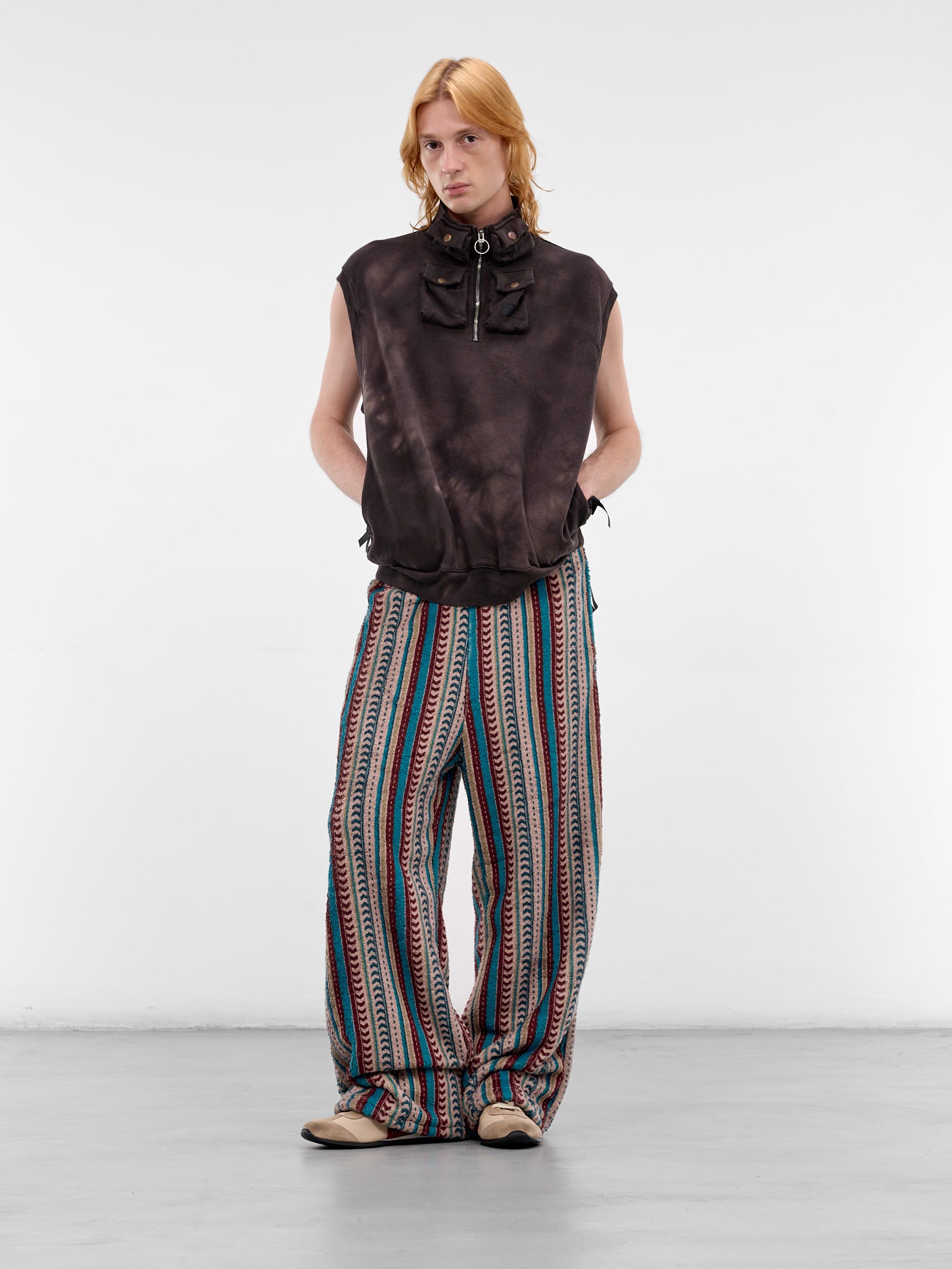 Charcoal Cotton Tie-Dye Cargo Vest (K2510SC139-CHARCOAL)