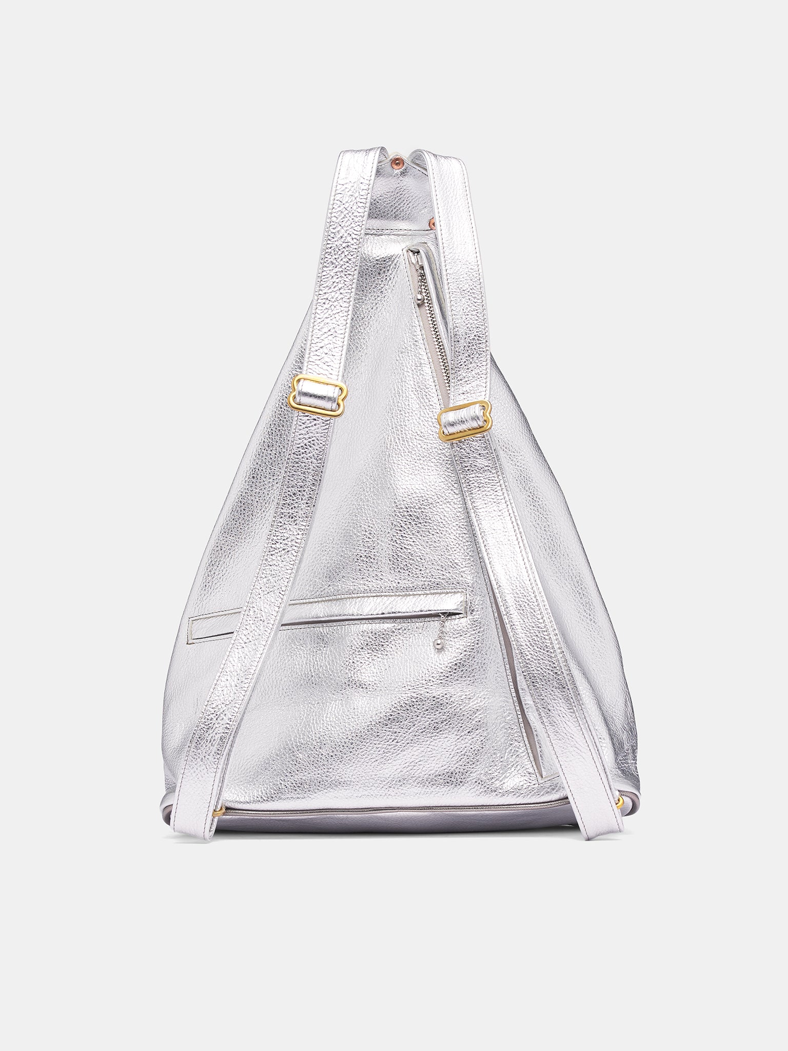 Silver Foil Leather Medicine Backpack (K2510XB546-SILVER)