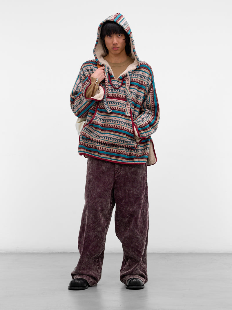 Burgundy Corduroy Wide Leg Trousers (K2509LP087-BURGUNDY)