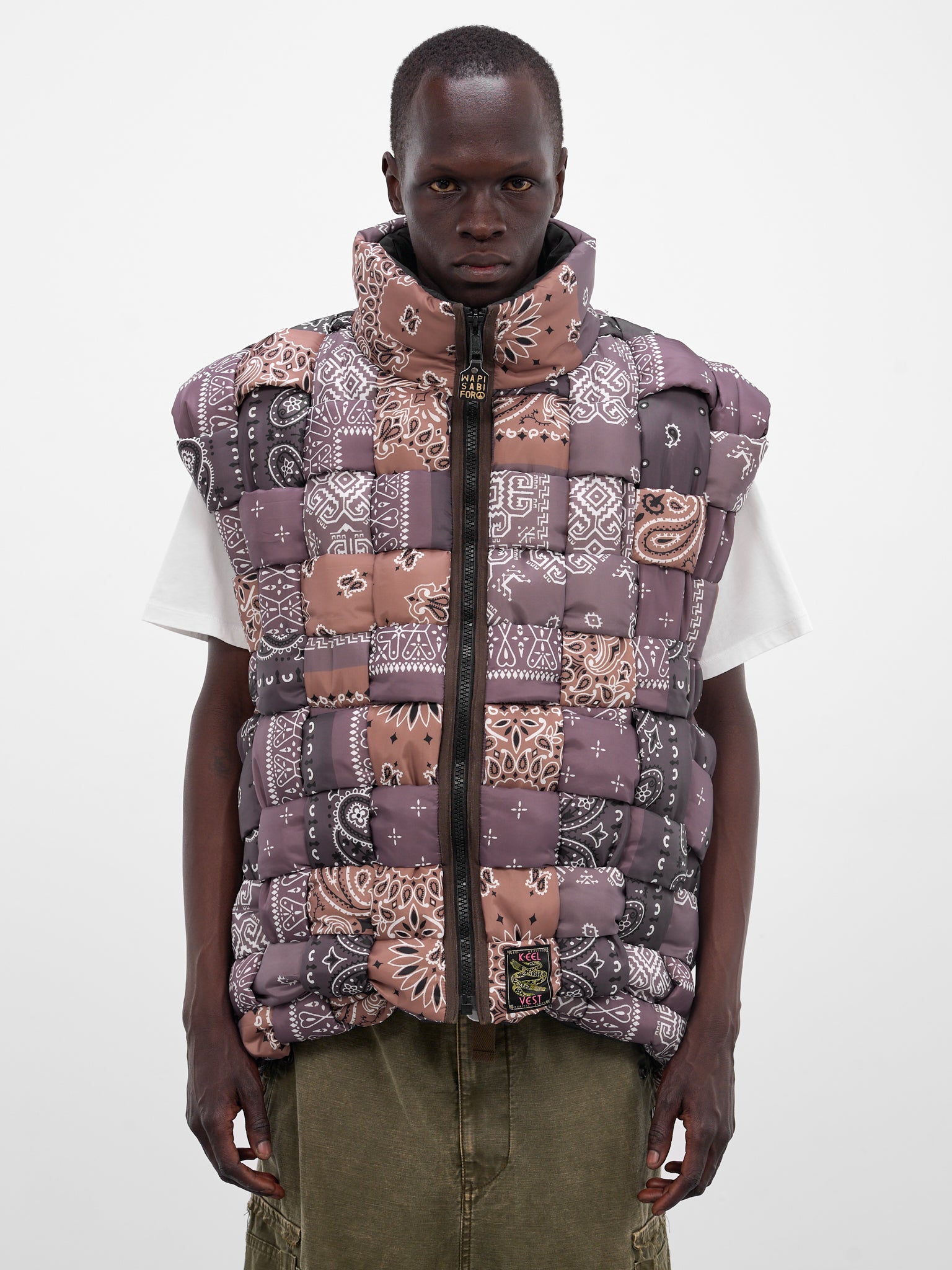 Nylon Bandana Keel Woven Vest (K2511SJ196-BROWN)