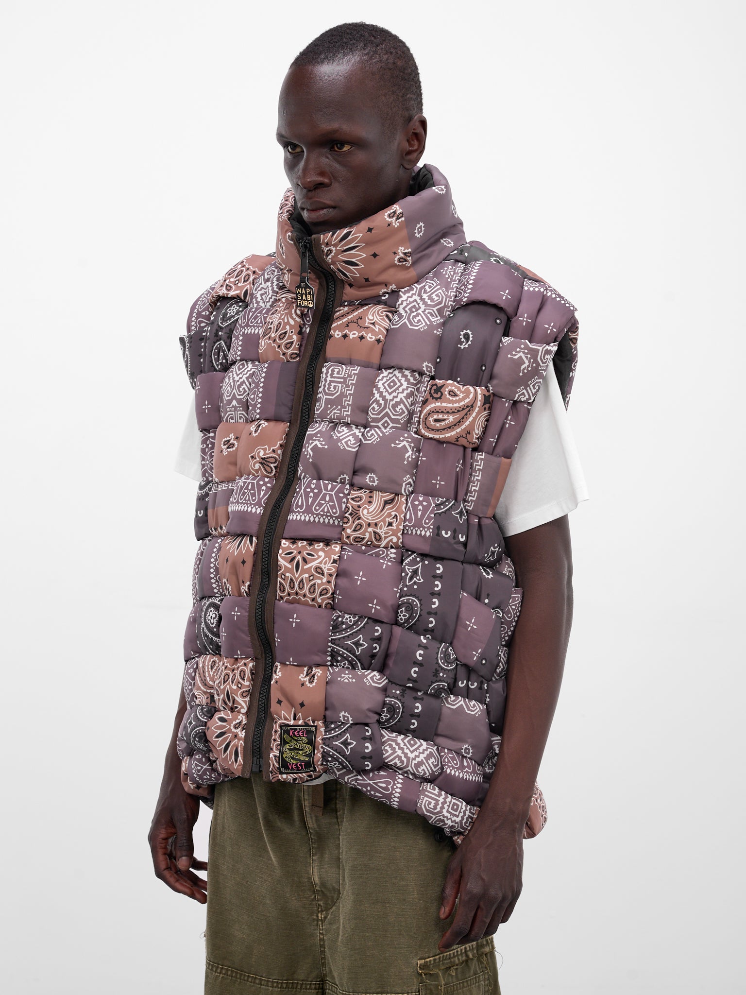 Nylon Bandana Keel Woven Vest (K2511SJ196-BROWN)