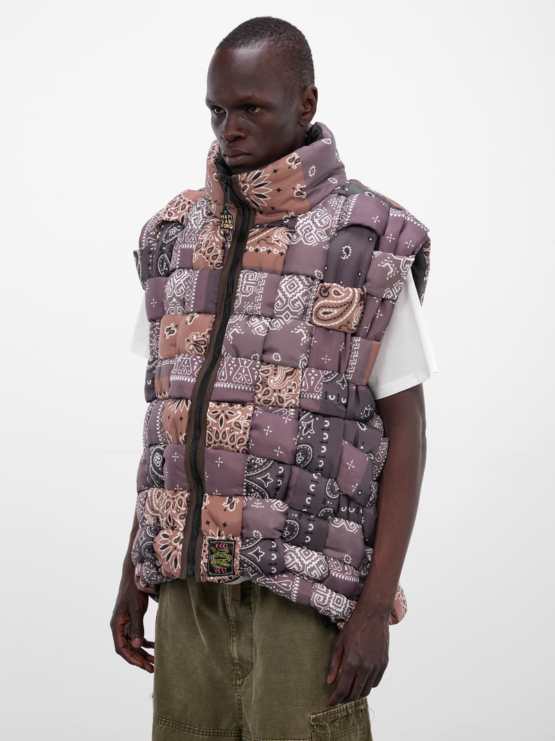 Nylon Bandana Keel Woven Vest (K2511SJ196-BROWN)