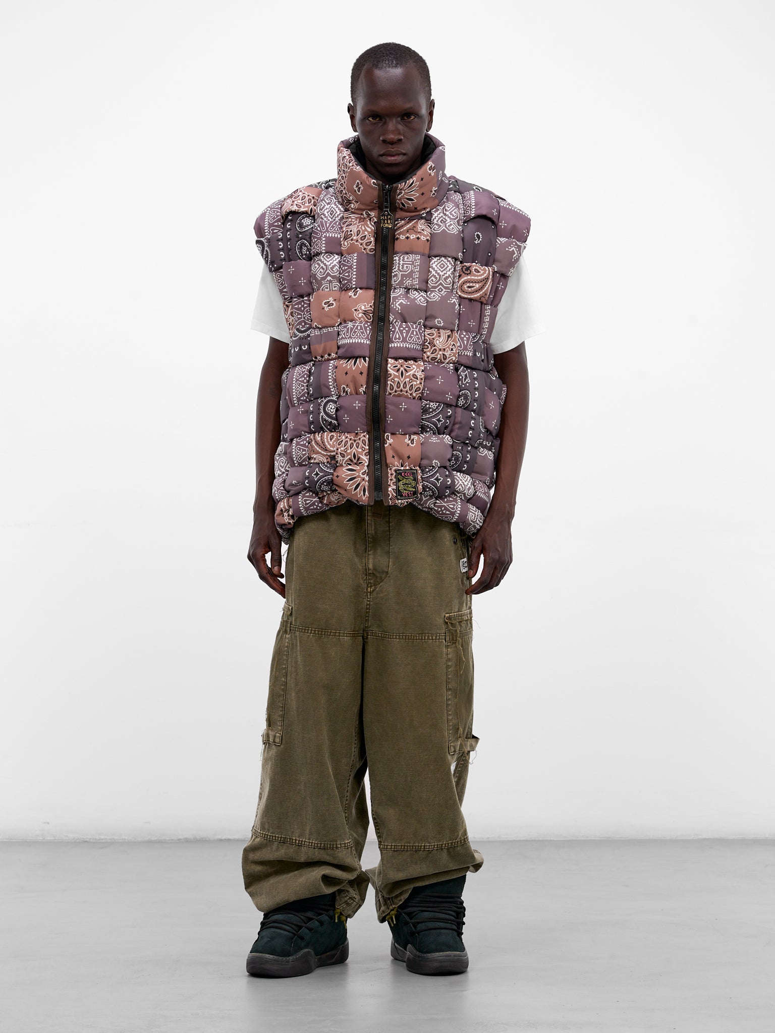 Nylon Bandana Keel Woven Vest (K2511SJ196-BROWN)