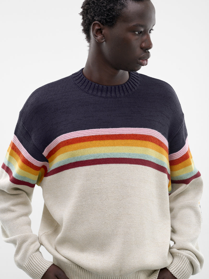 Rainbowy Smiley Striped Knit Sweater (K2603KN013-MULTICOLOR)